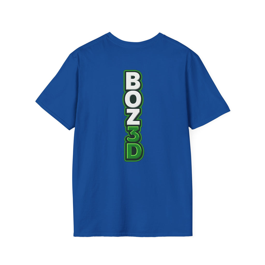 BOZ3D Skeleton Knight Color Logo T-Shirt | White & Green 3D Printing Maker Tee