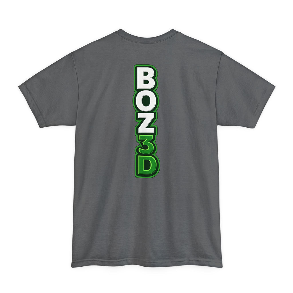 BOZ3D Skeleton Knight Color Logo T-Shirt | White & Green 3D Printing Maker Tall Tee