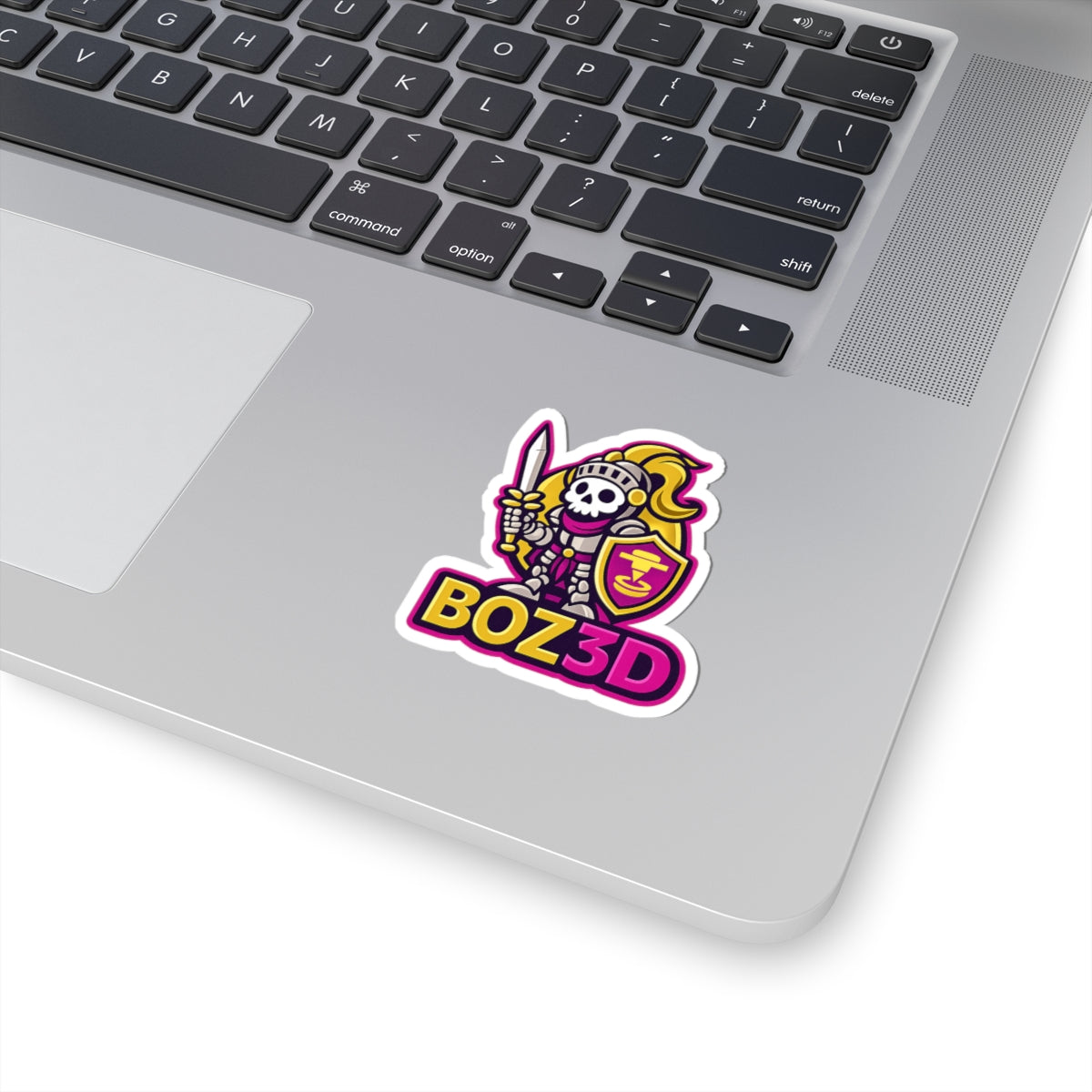 BOZ3D Skeleton Knight Sticker | Gold & Pink 3D Printing Maker Decal