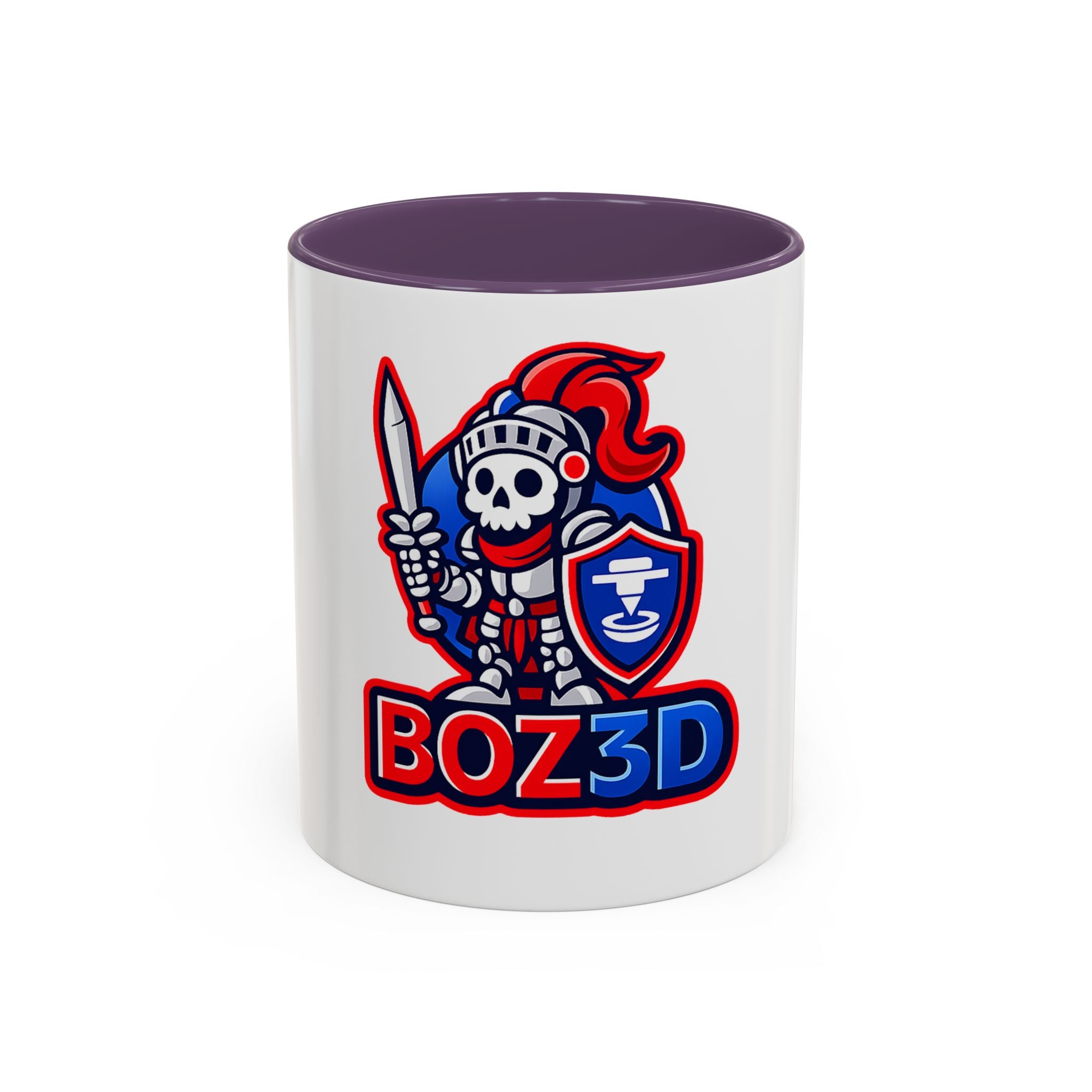 Boz3D Knight Skull Coffee Mug — Gaming Logo Accent Mug (11/15oz)