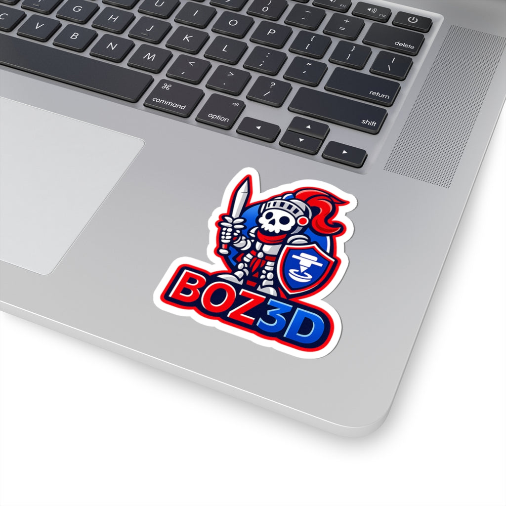 BOZ3D Knight Kiss-Cut Sticker – Red, White & Blue