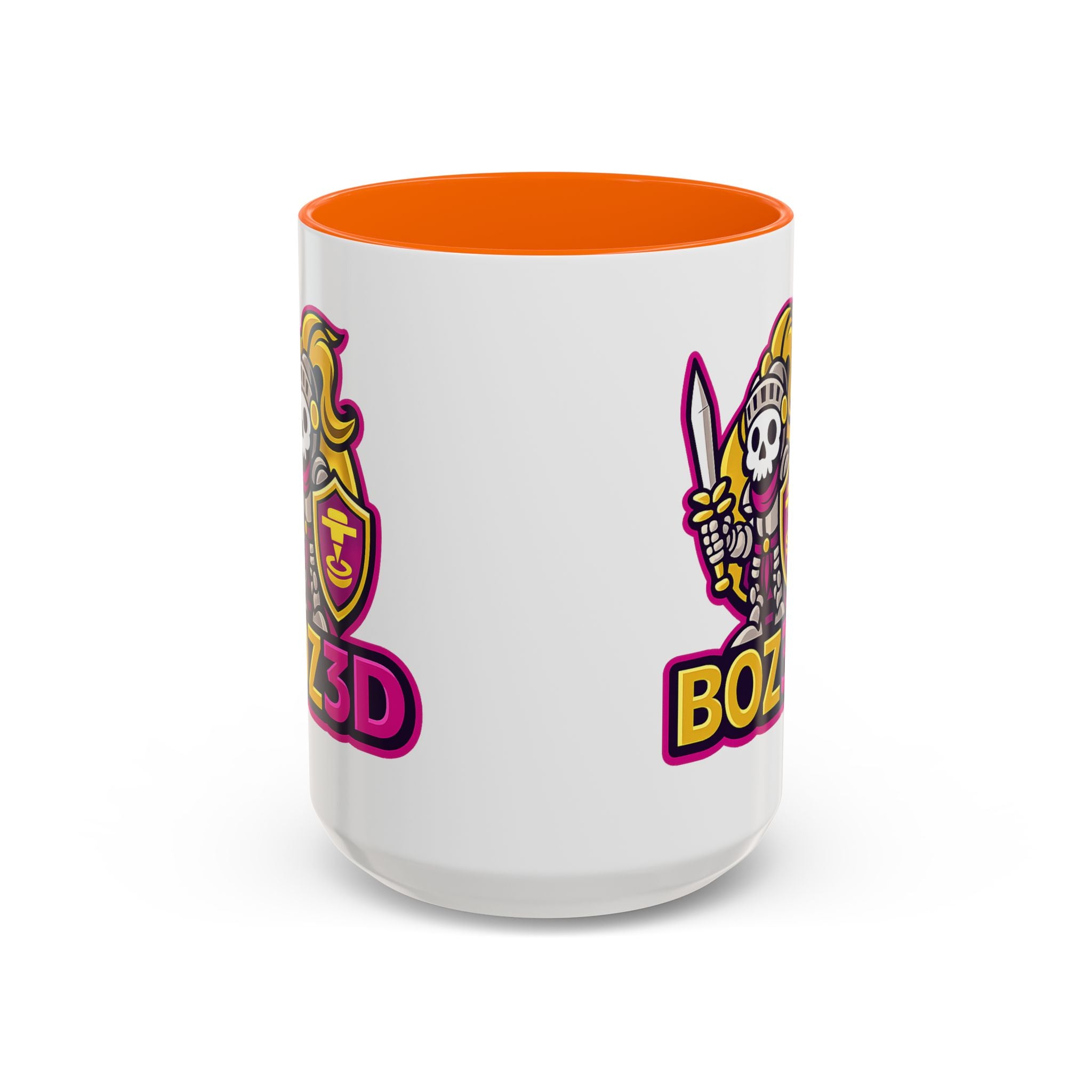 Skull Knight Logo Accent Coffee Mug (11/15oz) — BOZ3D Gaming Drinkware