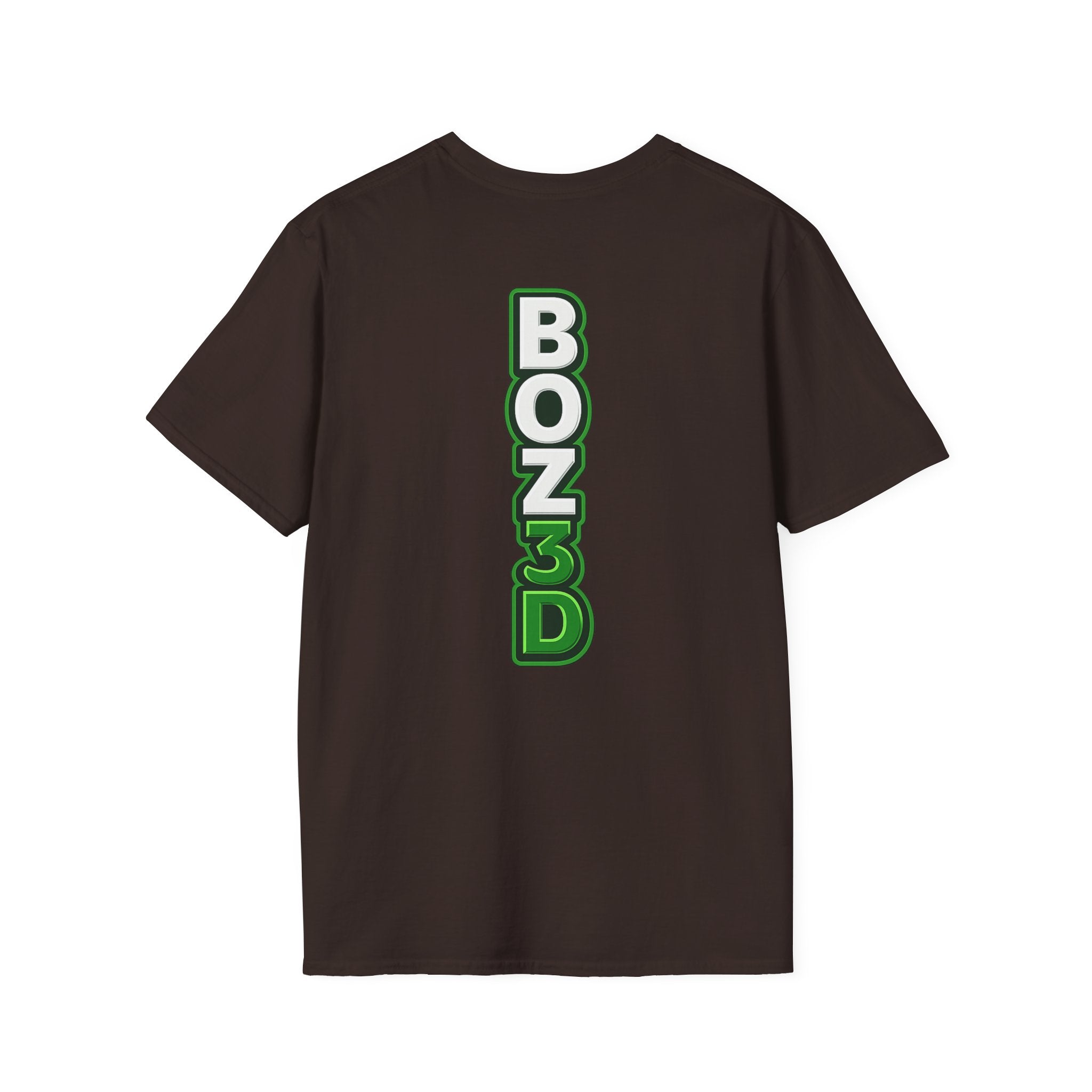 BOZ3D Skeleton Knight Color Logo T-Shirt | White & Green 3D Printing Maker Tee