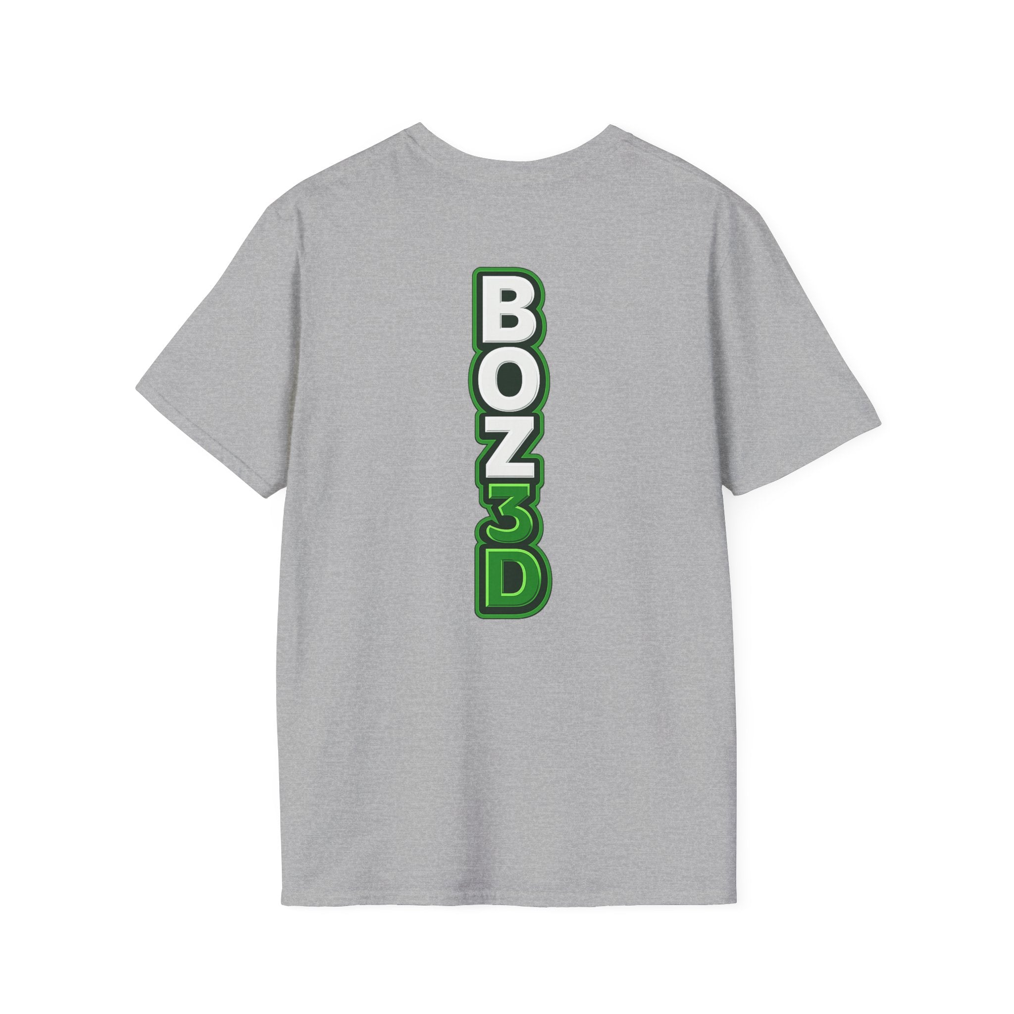 BOZ3D Skeleton Knight Color Logo T-Shirt | White & Green 3D Printing Maker Tee