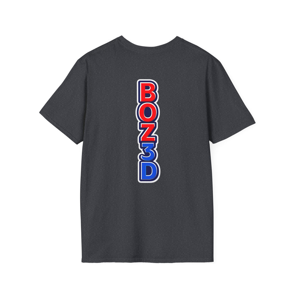 BOZ3D Skeleton Knight Color Logo T-Shirt | Red, White & Blue 3D Printing Maker Tee