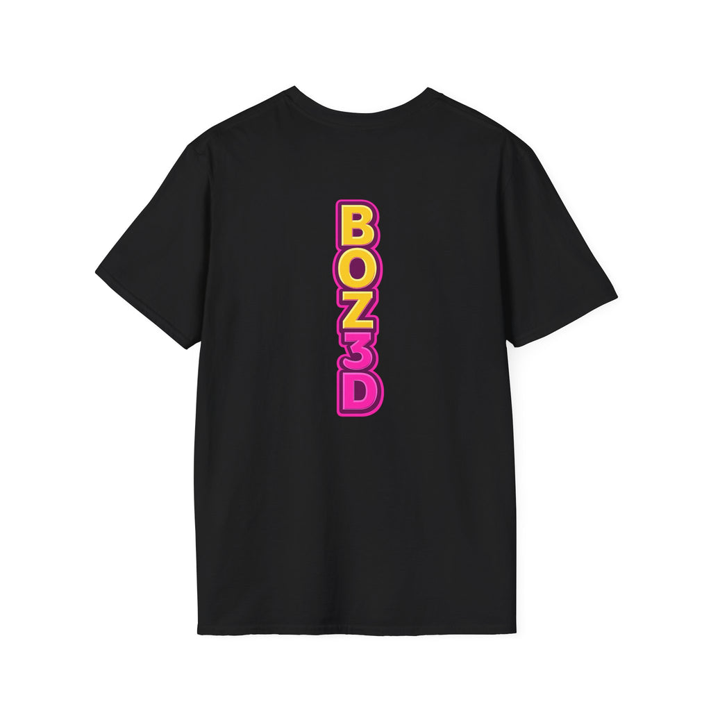 BOZ3D Skeleton Knight Color Logo T-Shirt | Gold & Pink 3D Printing Maker Tee