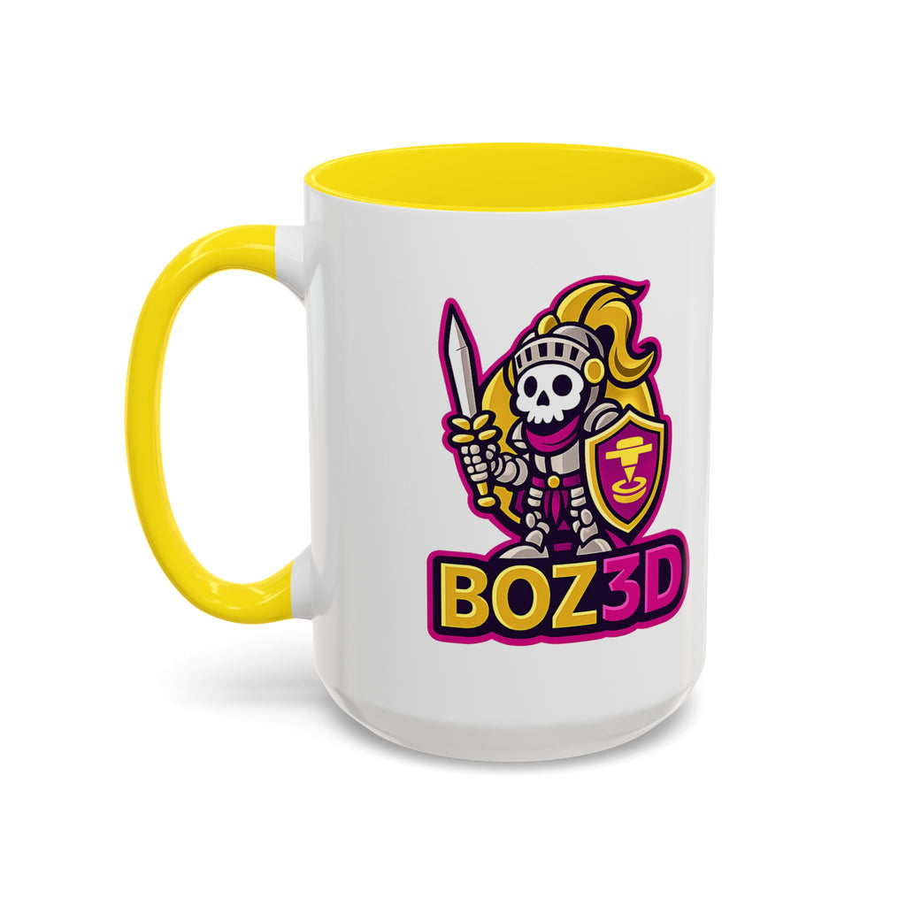 Skull Knight Logo Accent Coffee Mug (11/15oz) — BOZ3D Gaming Drinkware