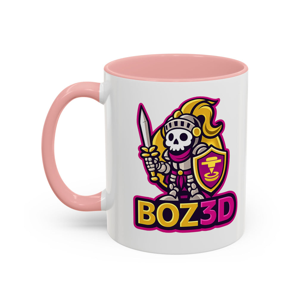 Skull Knight Logo Accent Coffee Mug (11/15oz) — BOZ3D Gaming Drinkware