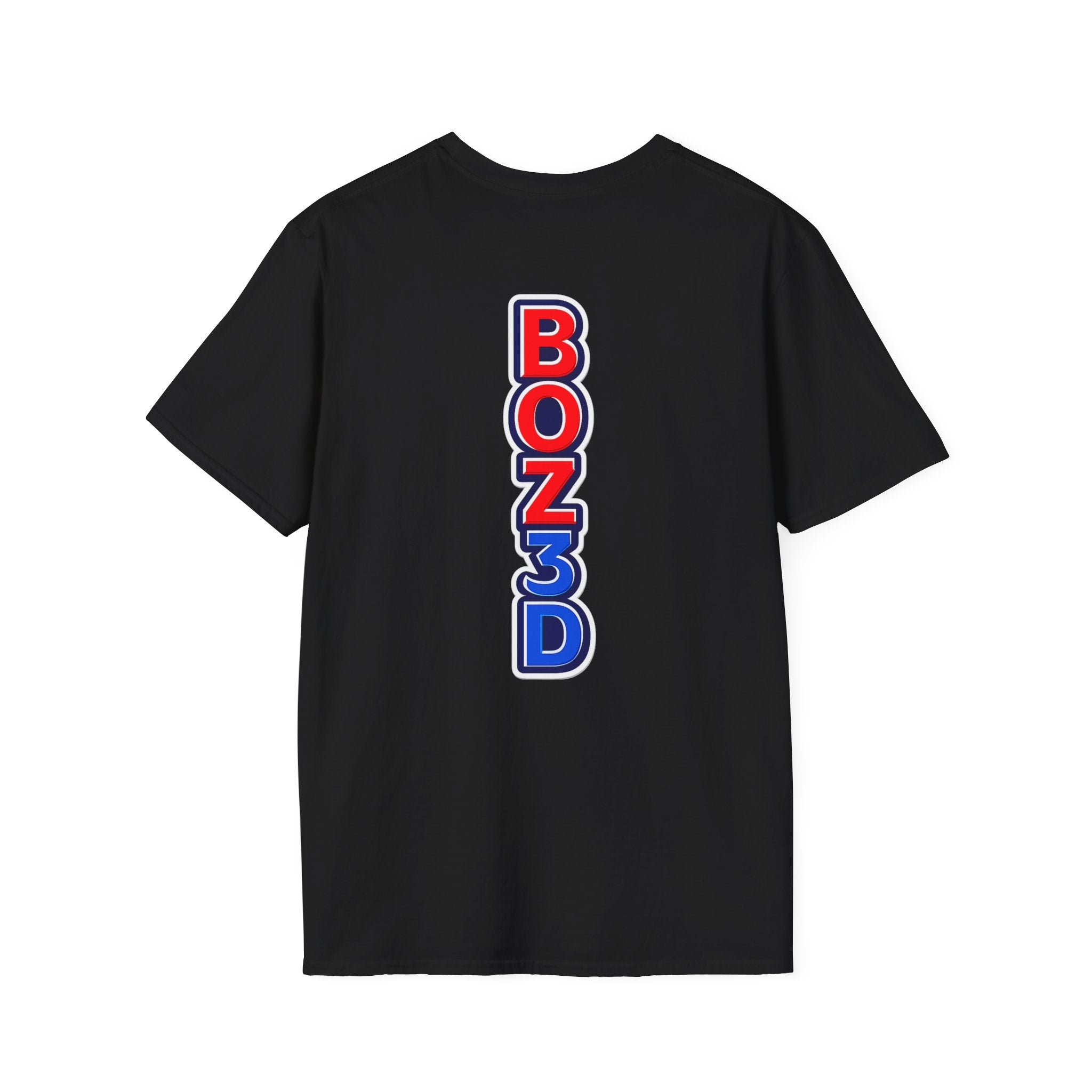 BOZ3D Skeleton Knight Color Logo T-Shirt | Red, White & Blue 3D Printing Maker Tee