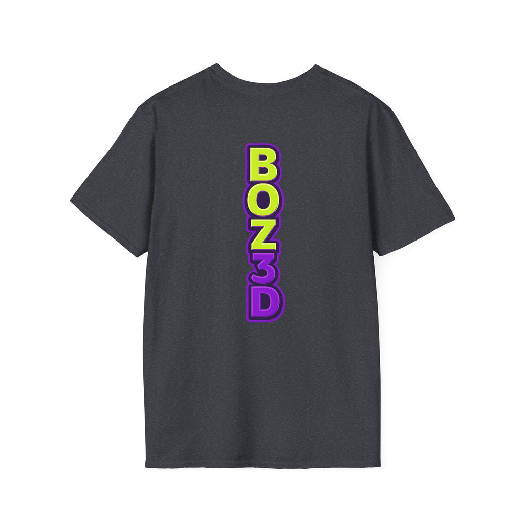 BOZ3D Skeleton Knight Color Logo T-Shirt | Green & Purple 3D Printing Maker Tee