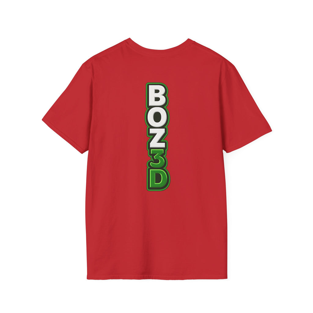 BOZ3D Skeleton Knight Color Logo T-Shirt | White & Green 3D Printing Maker Tee
