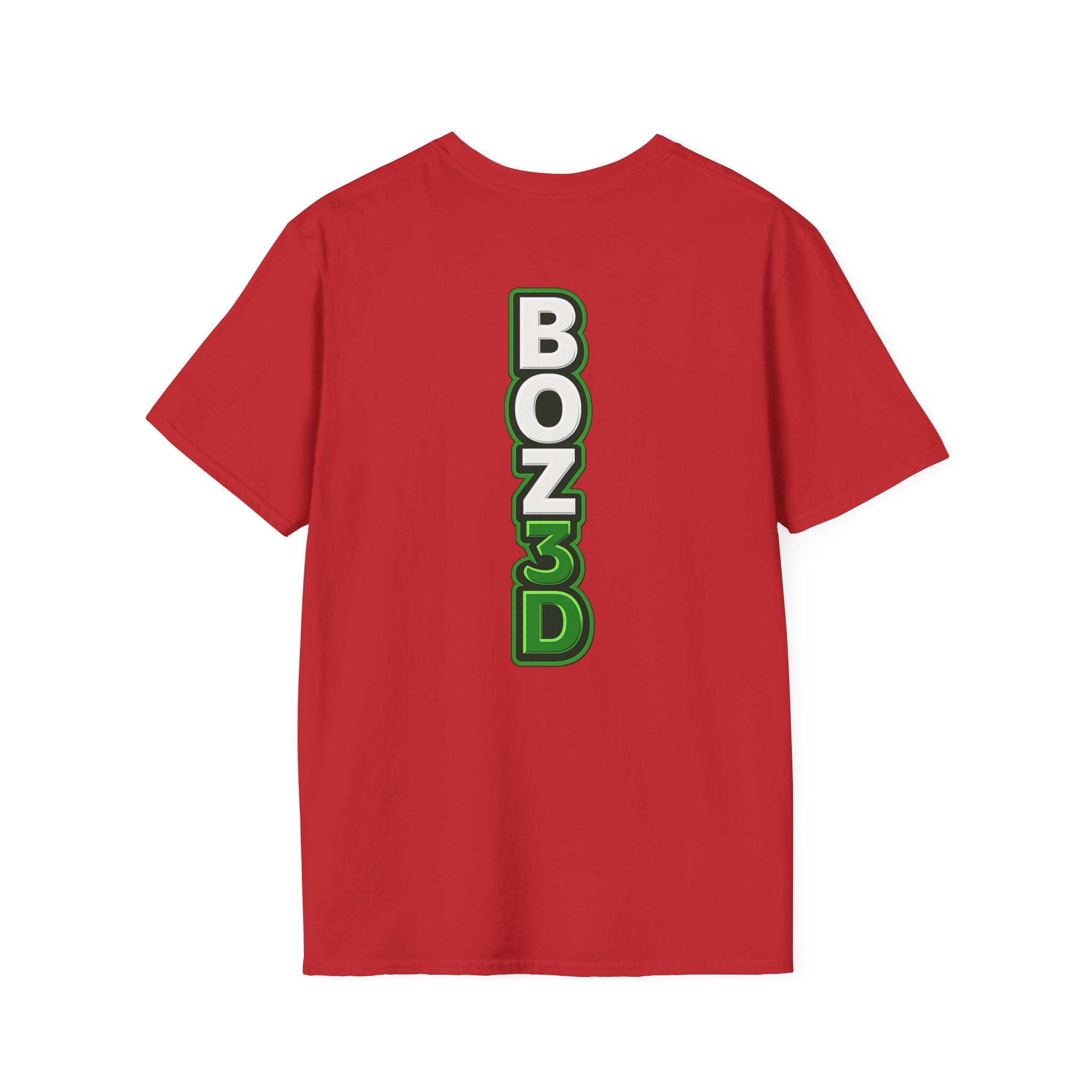 BOZ3D Skeleton Knight Color Logo T-Shirt | White & Green 3D Printing Maker Tee