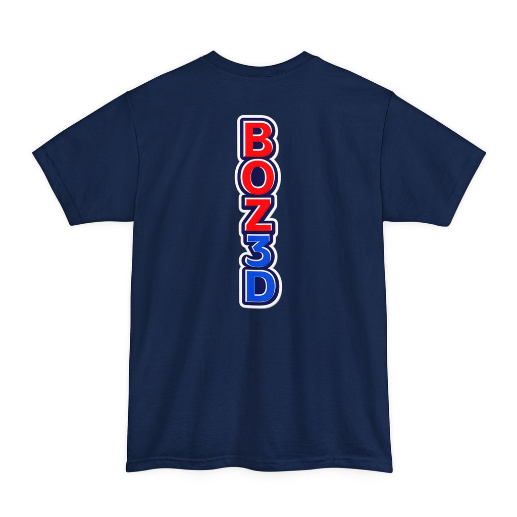 BOZ3D Skeleton Knight Color Logo T-Shirt | Red, White & Blue 3D Printing Maker Tee