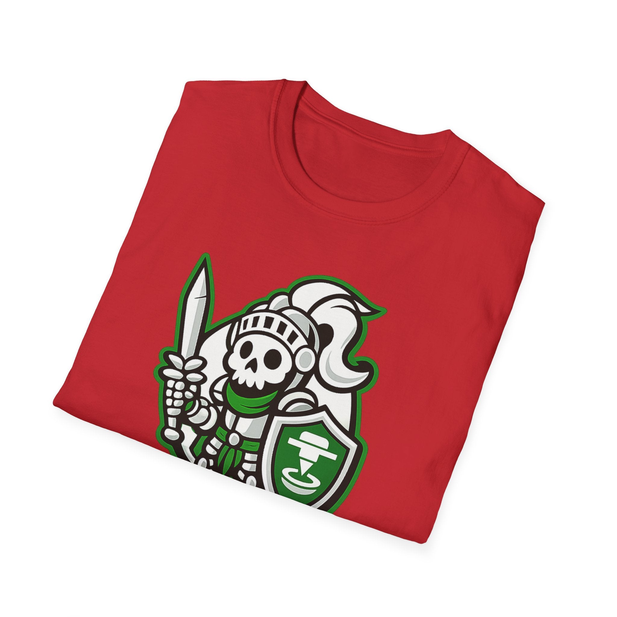BOZ3D Skeleton Knight Color Logo T-Shirt | White & Green 3D Printing Maker Tee