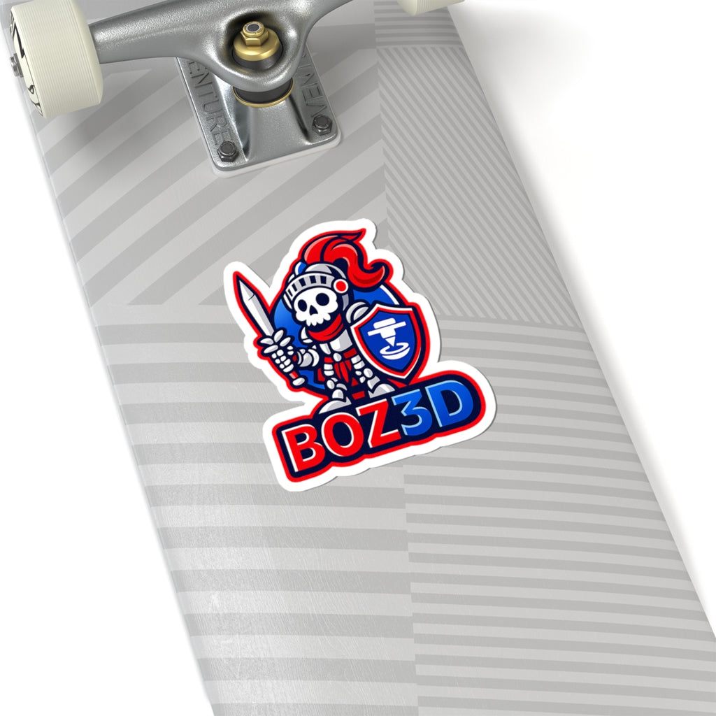 BOZ3D Knight Kiss-Cut Sticker – Red, White & Blue