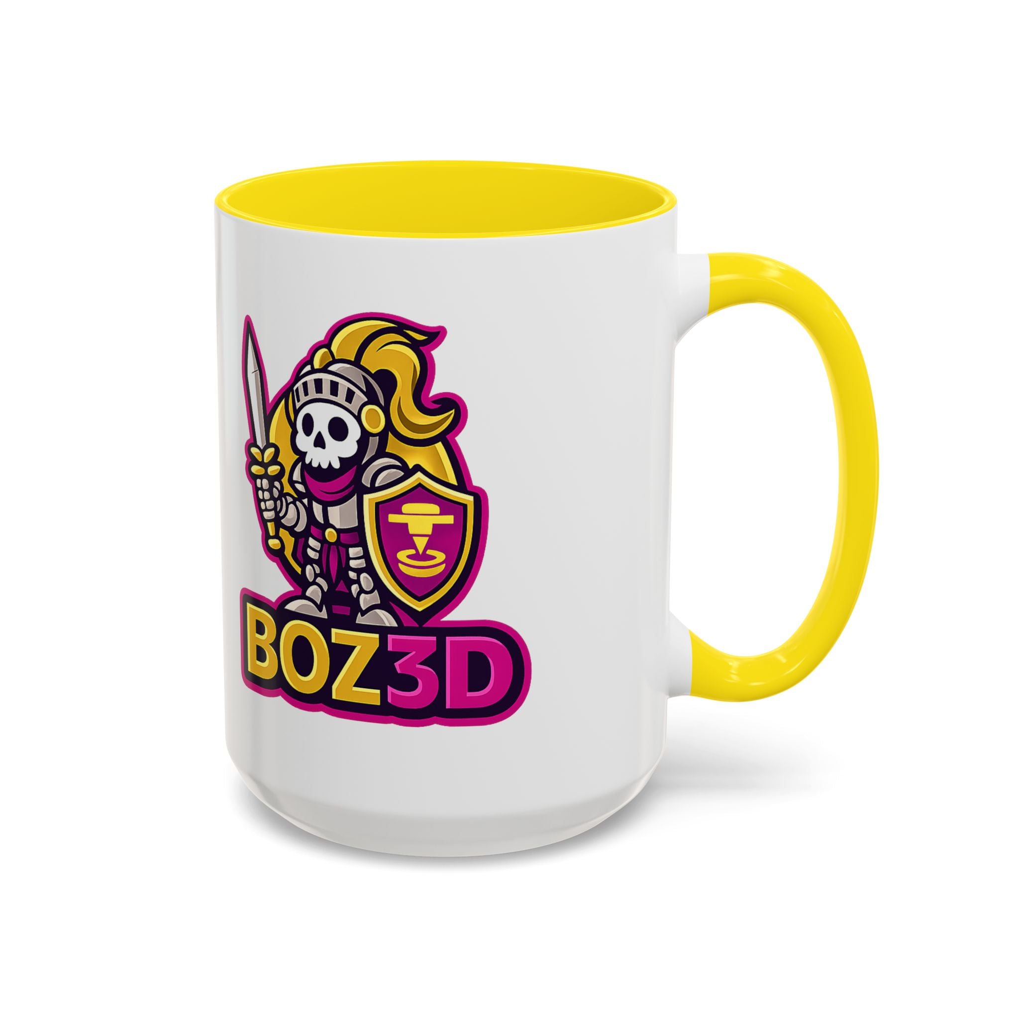 Skull Knight Logo Accent Coffee Mug (11/15oz) — BOZ3D Gaming Drinkware
