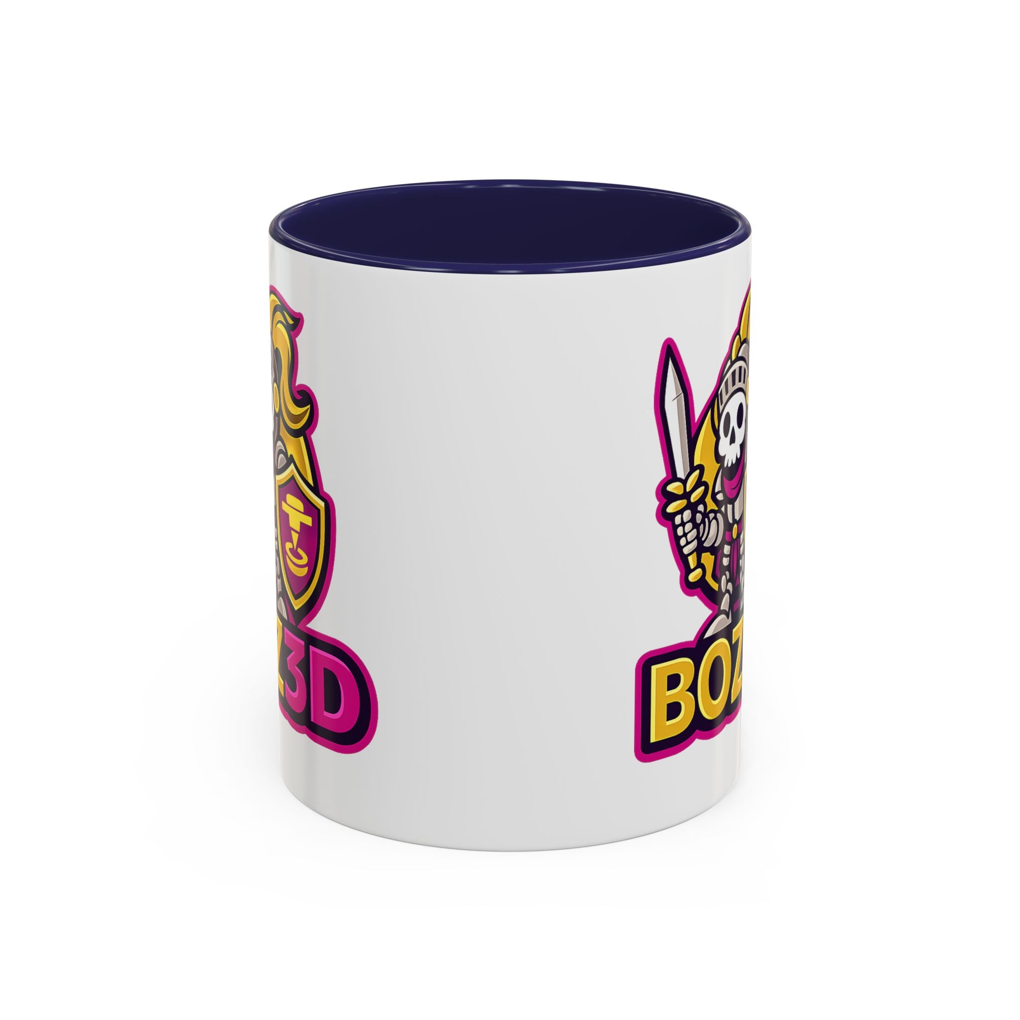 Skull Knight Logo Accent Coffee Mug (11/15oz) — BOZ3D Gaming Drinkware