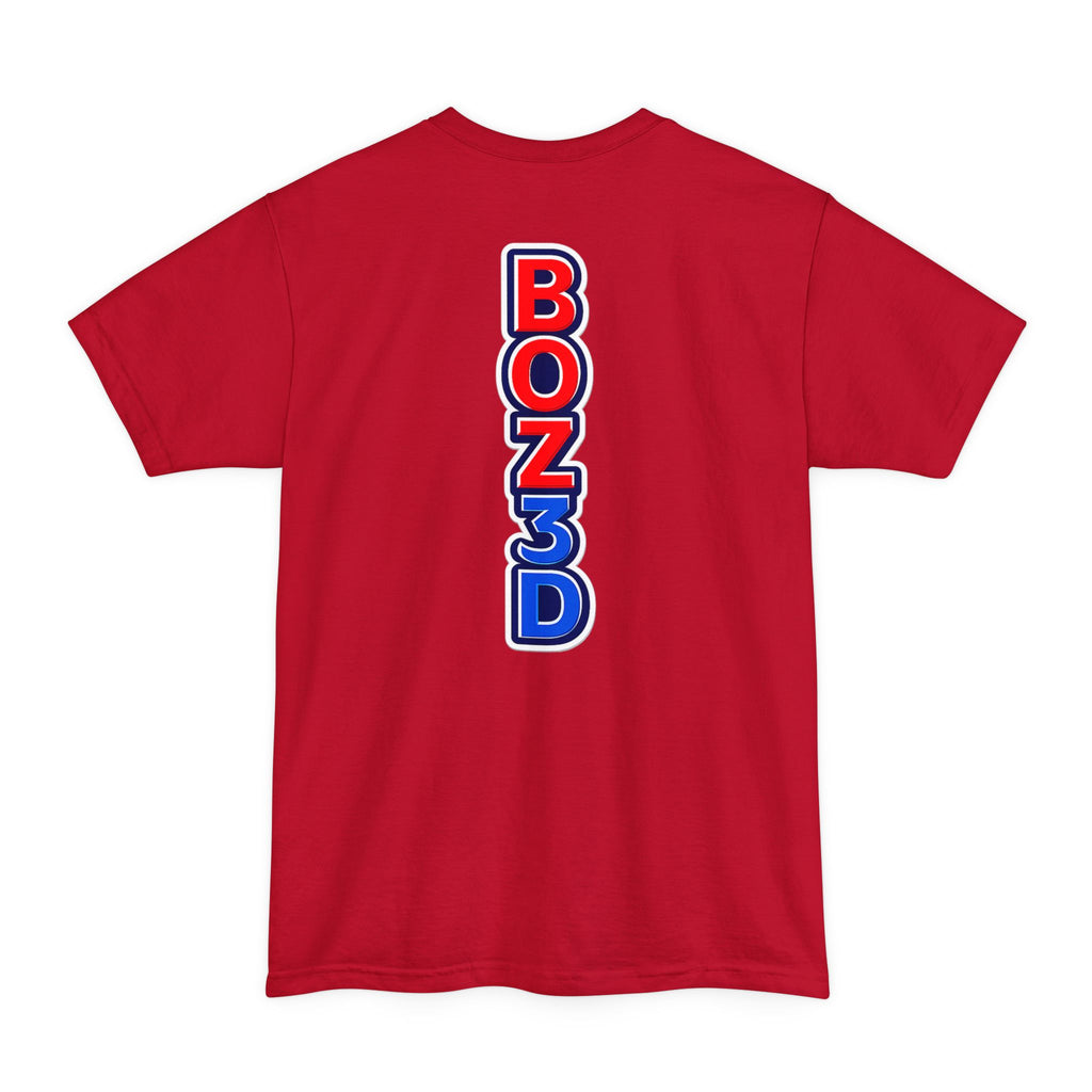 BOZ3D Skeleton Knight Color Logo T-Shirt | Red, White & Blue 3D Printing Maker Tee